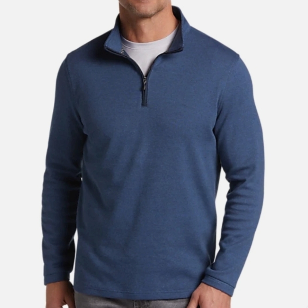 Michael Strahan Classic Blue‎ Zip-Up Sweater for Men Size XXL